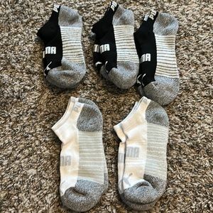 PUMA Ladies' No Show Sock, 3-black/grey. 2-white/gray.